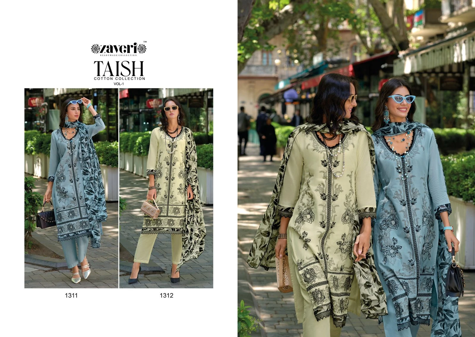 Zaveri Taish Vol 1 Cambric Cotton Wholesale Fancy Readymade Salwar Suit Catalog — Wholesale Salwar Suits, MPA wholesale from Surat — view 3
